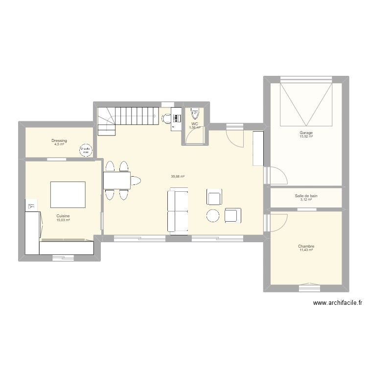 Maison Berni 5. Plan de 15 pièces et 141 m2