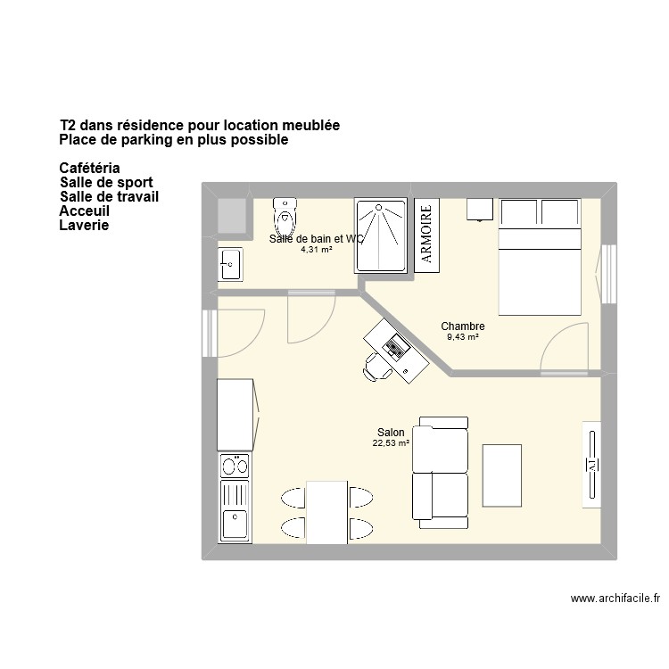 BOUYGUES EDISON T2. Plan de 4 pièces et 37 m2
