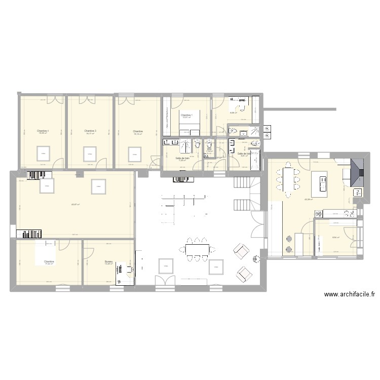 Grange Renaudet étage 03-02-24. Plan de 15 pièces et 224 m2
