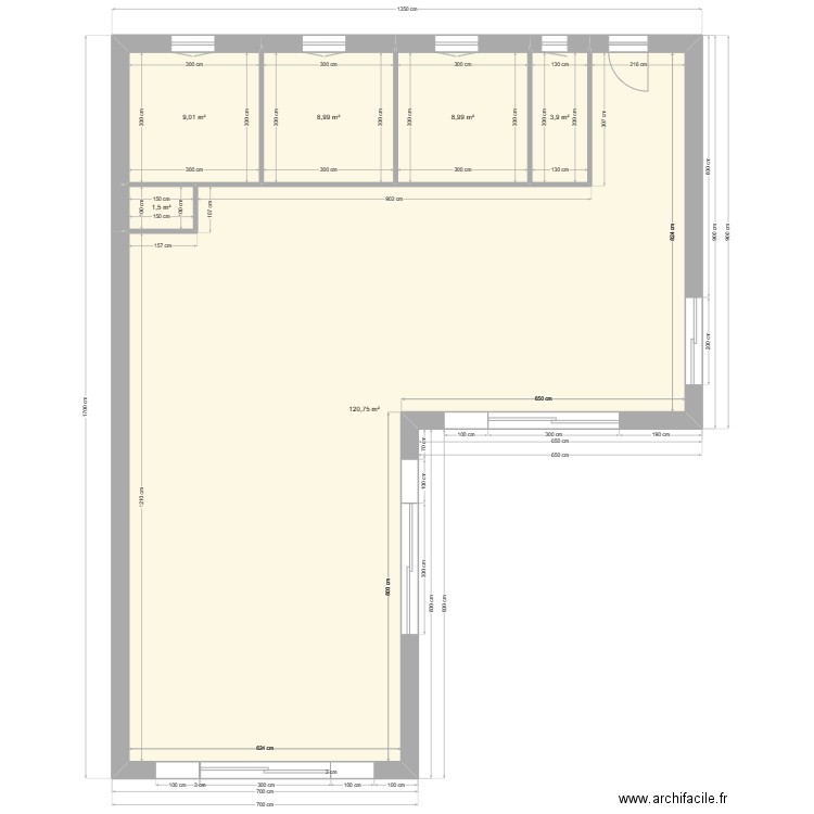 maison rdc 3. Plan de 6 pièces et 153 m2