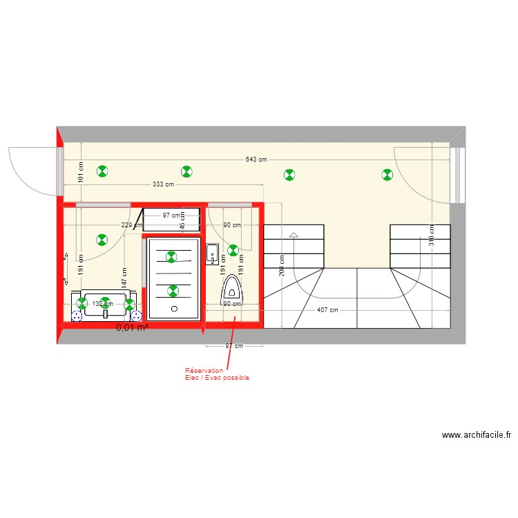 SdB 1er Etage - ELEC. Plan de 5 pièces et 19 m2