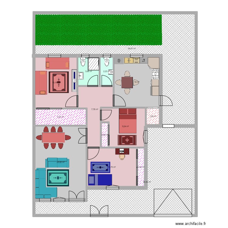 Maison 2. Plan de 13 pièces et 185 m2