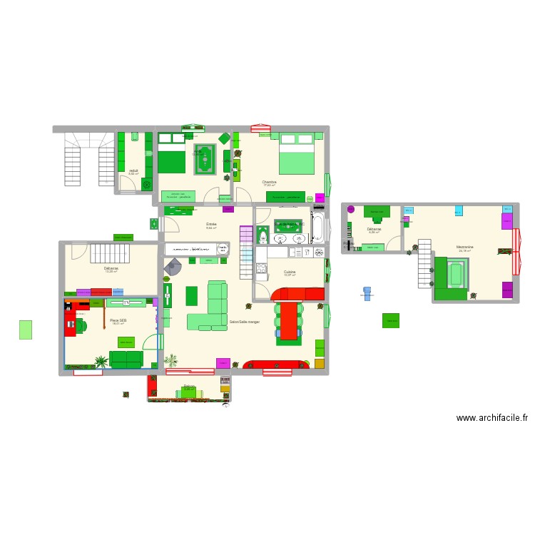 Appartement Ruppoldsried_Projet renov. Plan de 15 pièces et 174 m2