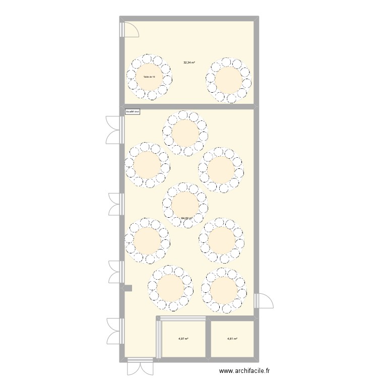 Mariage M&L. Plan de 4 pièces et 126 m2
