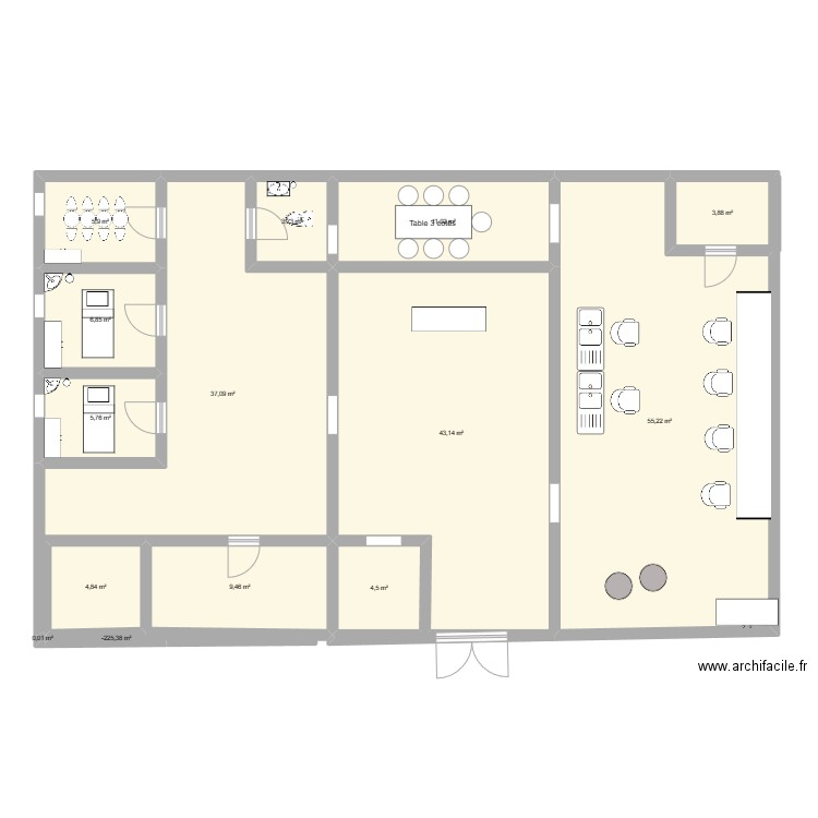 SALON EST/COIF. Plan de 14 pièces et 192 m2