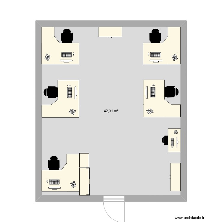 Open space 110-112-114. Plan de 1 pièce et 42 m2