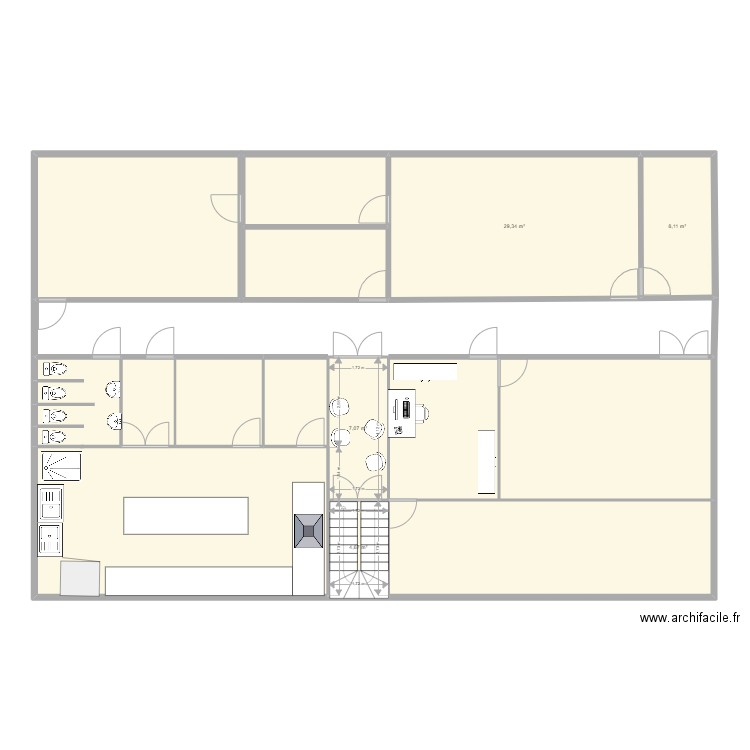 KAIRABA POLICE STATION-01. Plan de 14 pièces et 210 m2