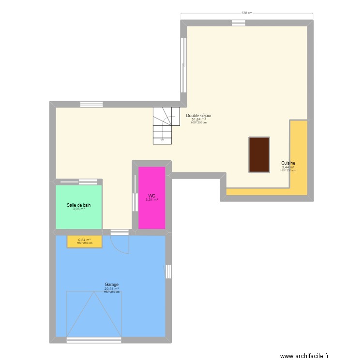 Maison Fonbeauzard. Plan de 7 pièces et 86 m2