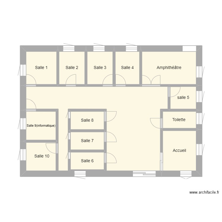 AFCM. Plan de 13 pièces et 39 m2