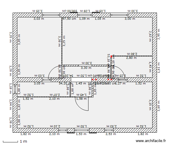 nungesser_grandes_chambres_ss_meubles. Plan de 6 pièces et 66 m2