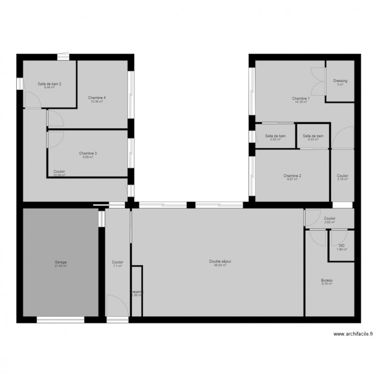 Maison en U. Plan de 0 pièce et 0 m2