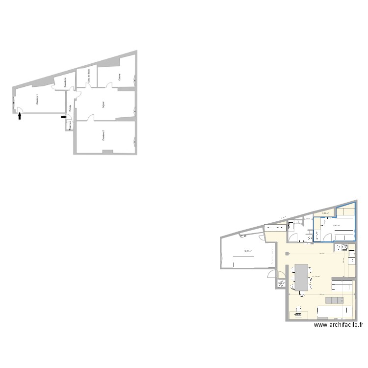 SAINT FIACRE 4. Plan de 5 pièces et 64 m2