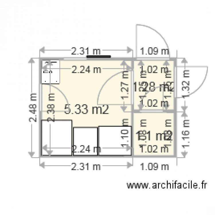 SdB Ane et Toilette RdC Base. Plan de 0 pièce et 0 m2