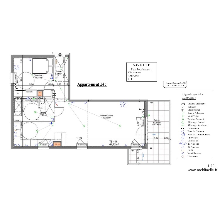 Appartement 14 Villa Azurea RECOLEMENT. Plan de 0 pièce et 0 m2