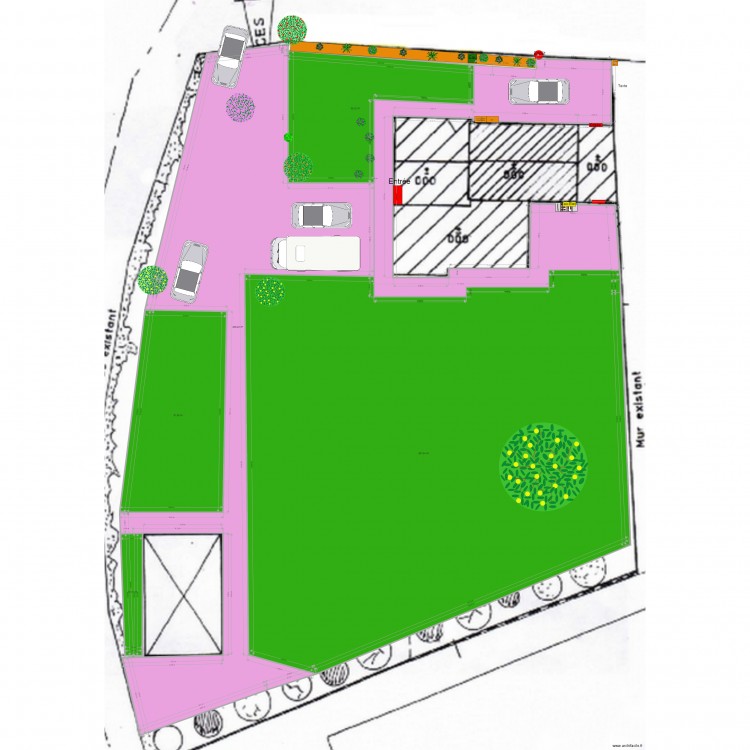 Plan aménagement extérieur avec parking nord 24 04 21. Plan de 0 pièce et 0 m2