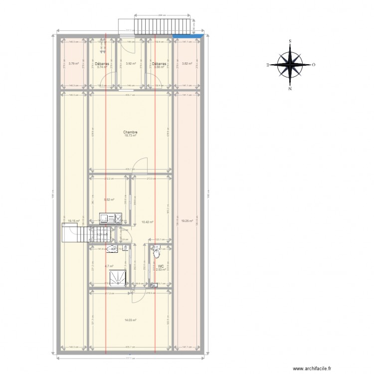 aménagement etage. Plan de 0 pièce et 0 m2