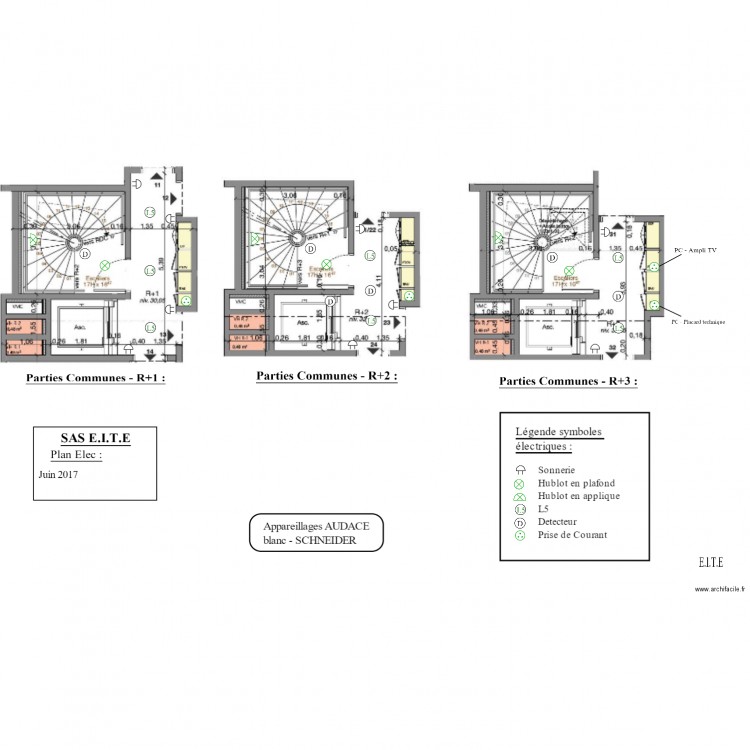 Parties Communes des etages Villa Azurea. Plan de 0 pièce et 0 m2