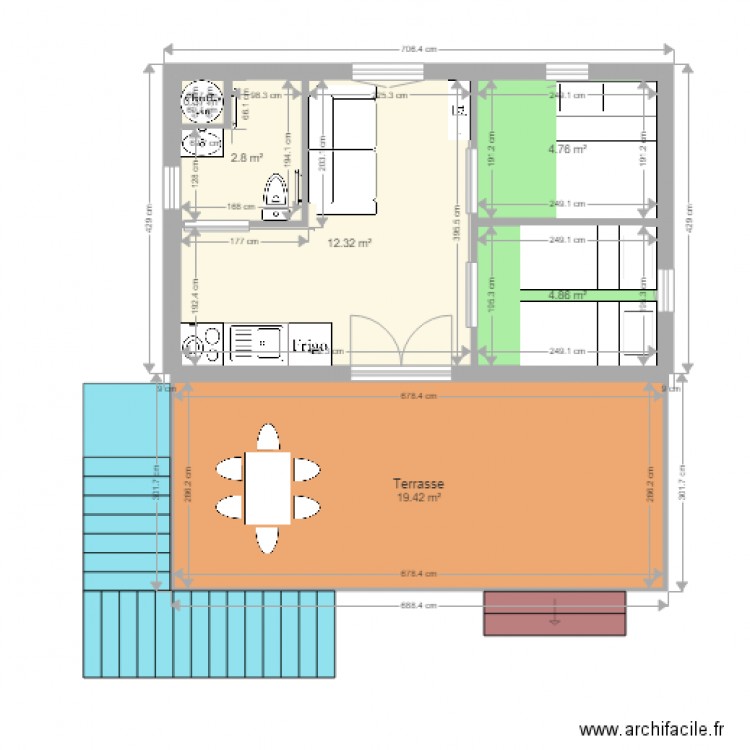 Chalet GreenCottages 25 m 2  2 chambres PMR. Plan de 0 pièce et 0 m2