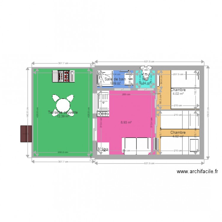 Chalet GreenCottages 20m2 2 chambres. Plan de 0 pièce et 0 m2