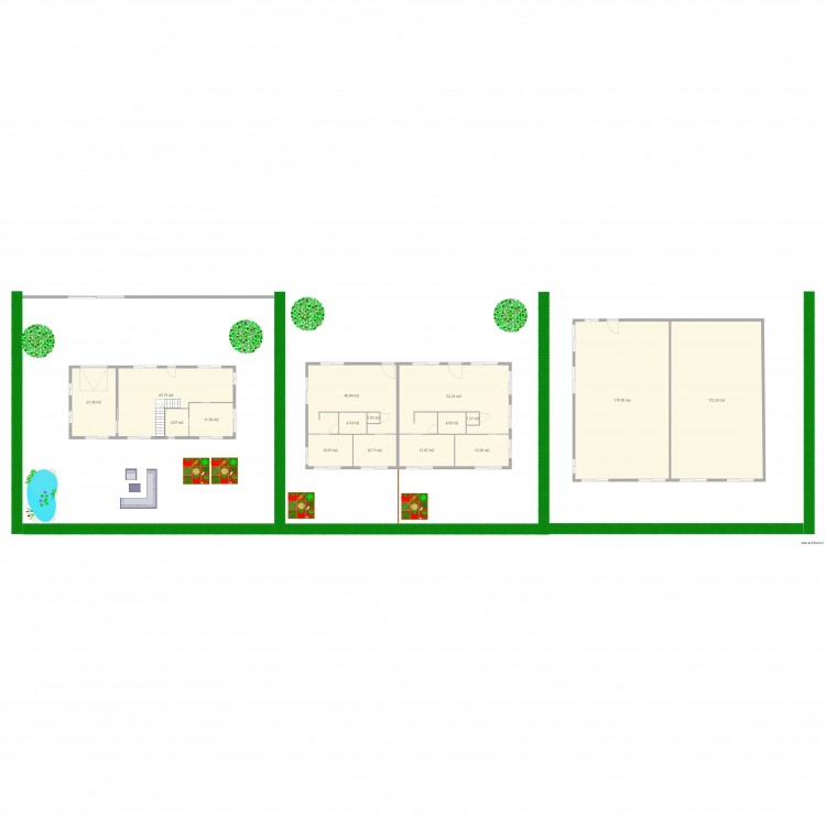 maison et double appartement gh. Plan de 0 pièce et 0 m2