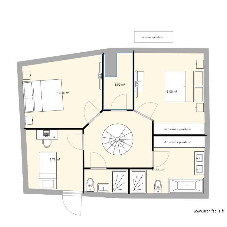 étage grange 1. Plan de 0 pièce et 0 m2