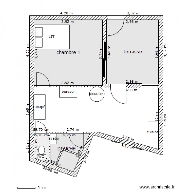 maison de ville T3 JUNOT RDC. Plan de 0 pièce et 0 m2