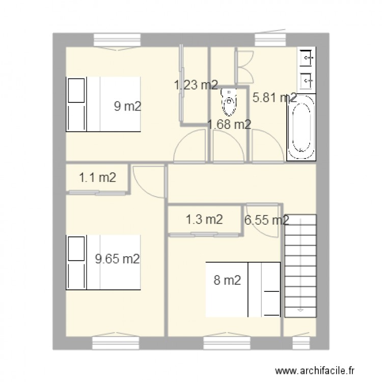 etage projet 1 v4. Plan de 0 pièce et 0 m2