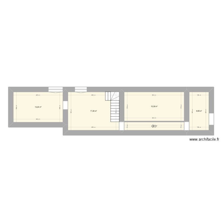 Maison Habilly etage. Plan de 5 pièces et 57 m2