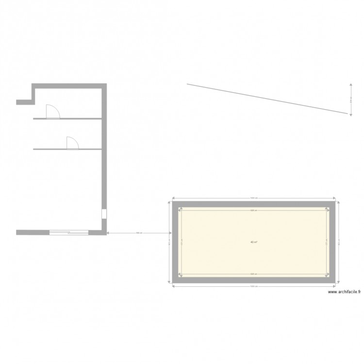 extension base 40 m2 avec limite. Plan de 0 pièce et 0 m2