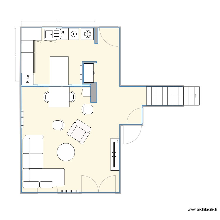Projet Allende v5. Plan de 1 pièce et 42 m2