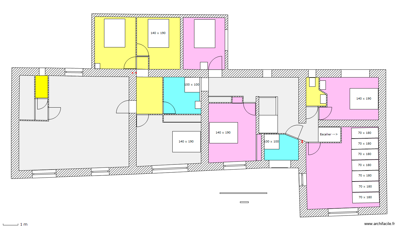 Chamberthaud 1er Etage Projet 3. Plan de 16 pièces et 173 m2