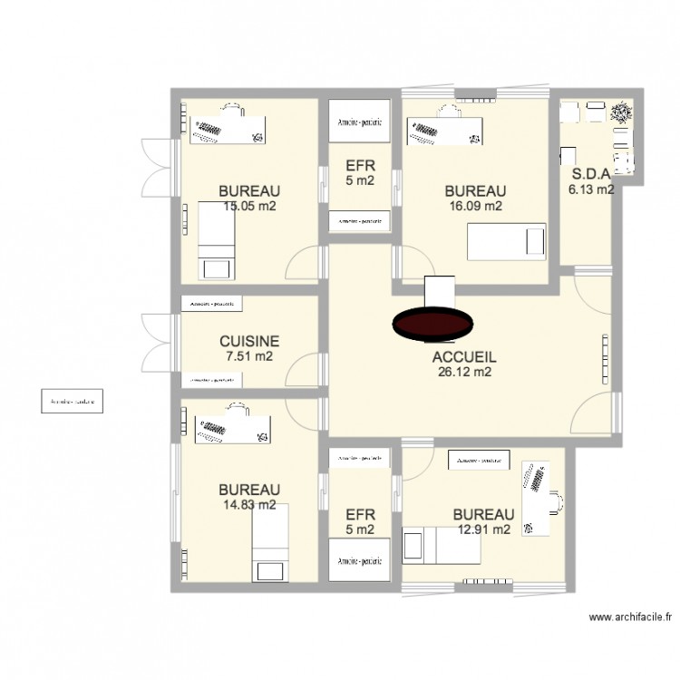 Medical Plan 9 pièces 109 m2 dessiné par CASADKO