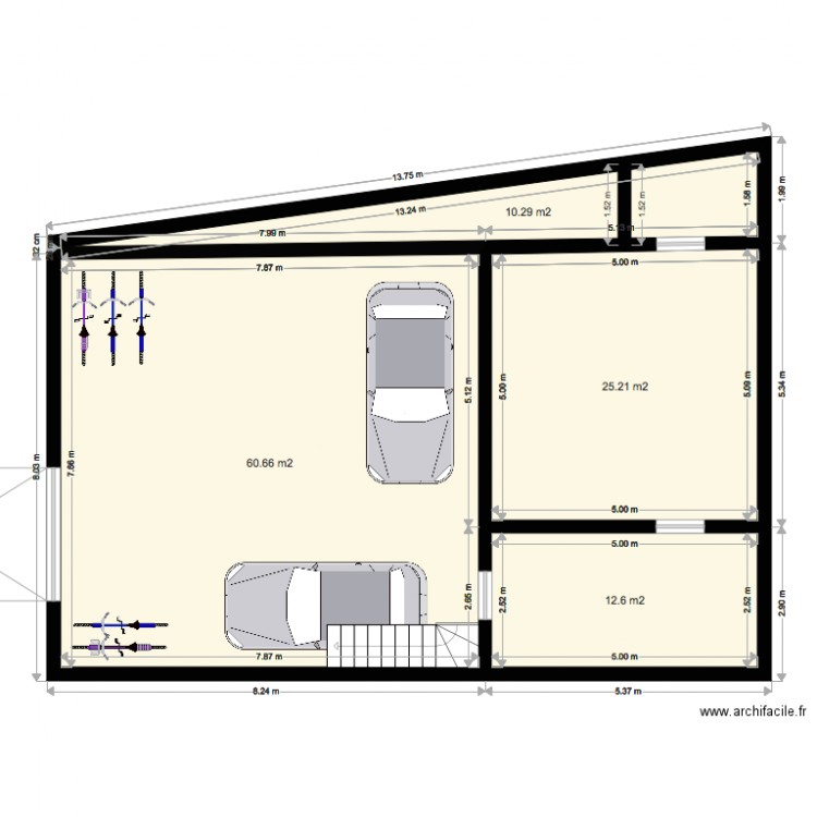 Maison garage. Plan de 0 pièce et 0 m2