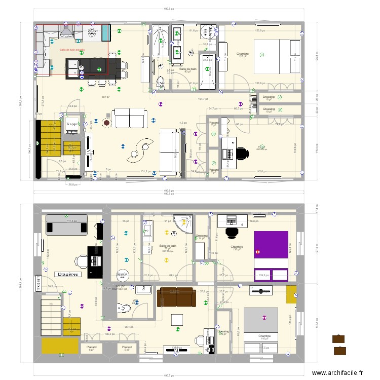 RdC_2. Plan de 23 pièces et 153 m2