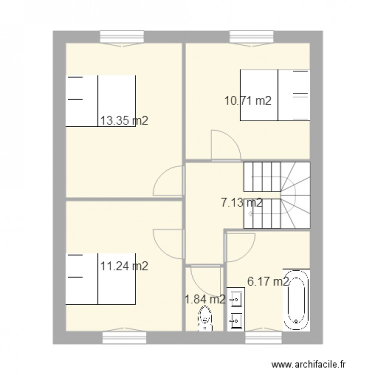 new etage v2. Plan de 0 pièce et 0 m2