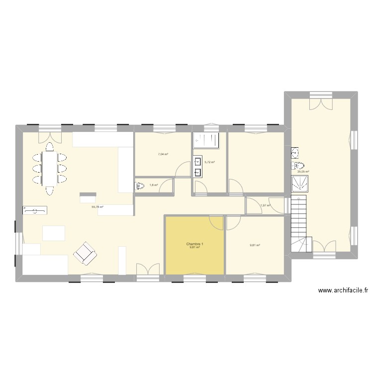 Fumat_Exterieur. Plan de 8 pièces et 126 m2