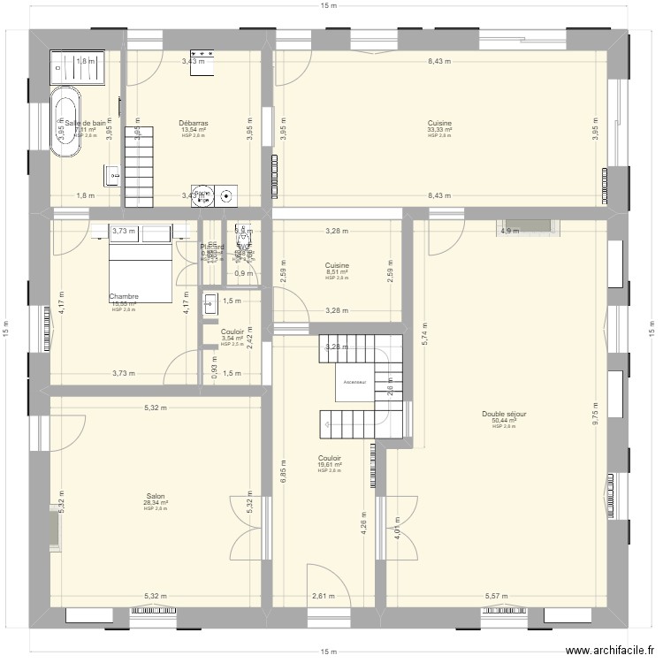 Maison. Plan de 11 pièces et 182 m2