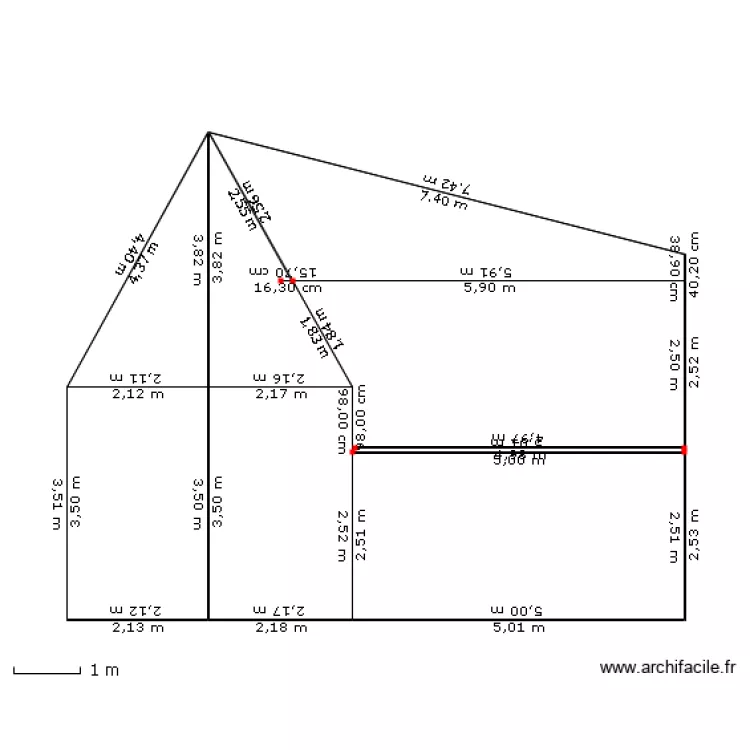 pignon. Plan de pignon. Plan de