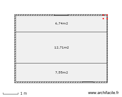 chambre grnier. Plan de 3 pièces et 27 m2