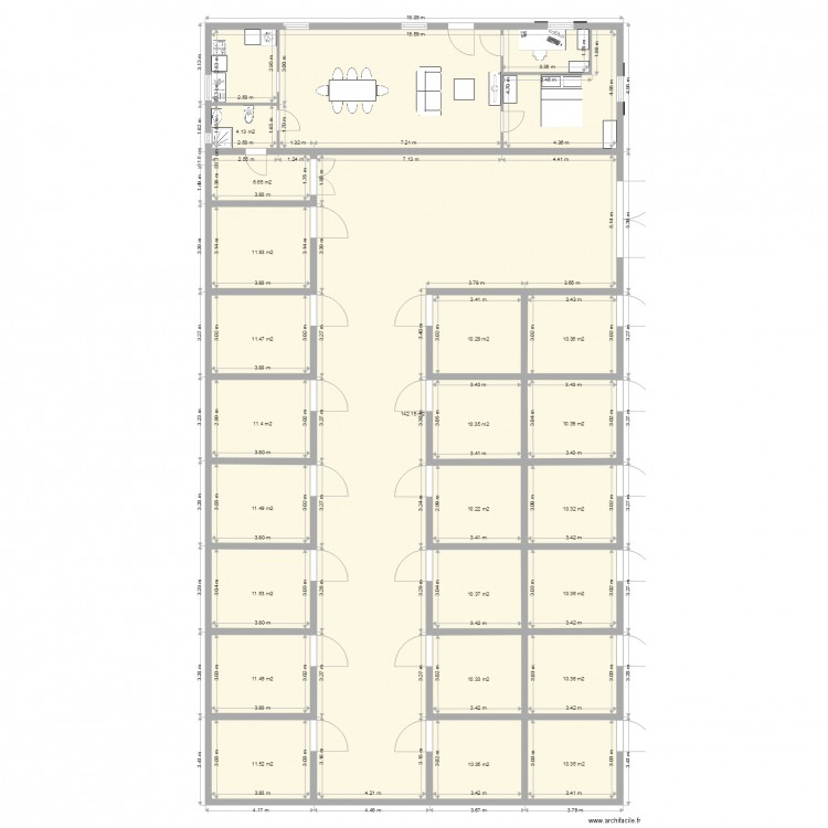 Appartement écurie actuel A3. Plan de 0 pièce et 0 m2