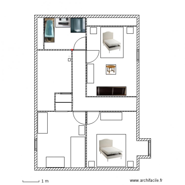 etage 1 AA . Plan de 0 pièce et 0 m2