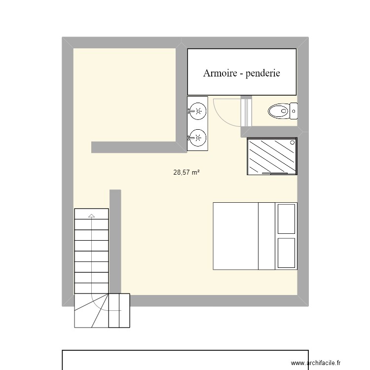 Maison Comps Antho. Plan de 1 pièce et 29 m2