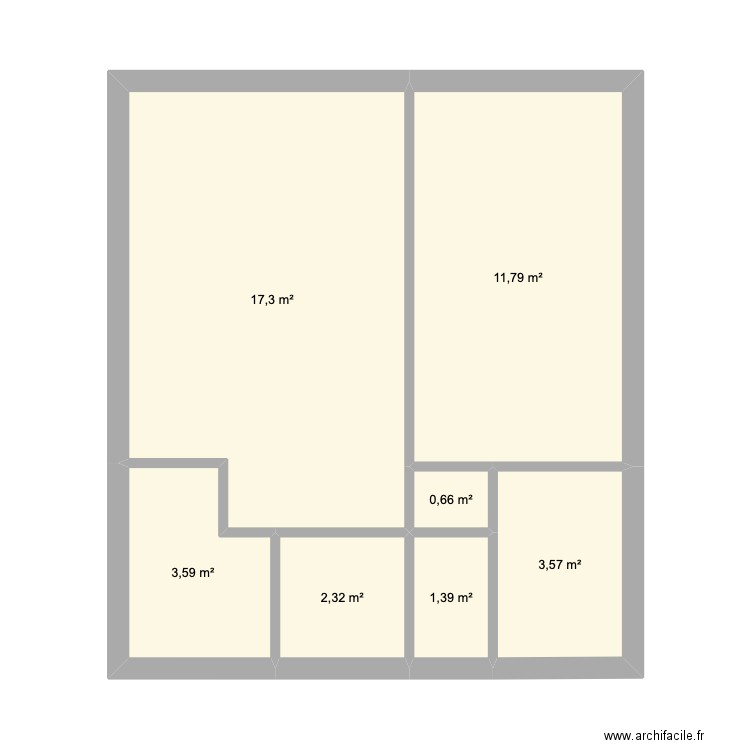 Appartement caravelle. Plan de 7 pièces et 41 m2