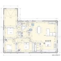 plan villa 2 3 avec ilot centrale