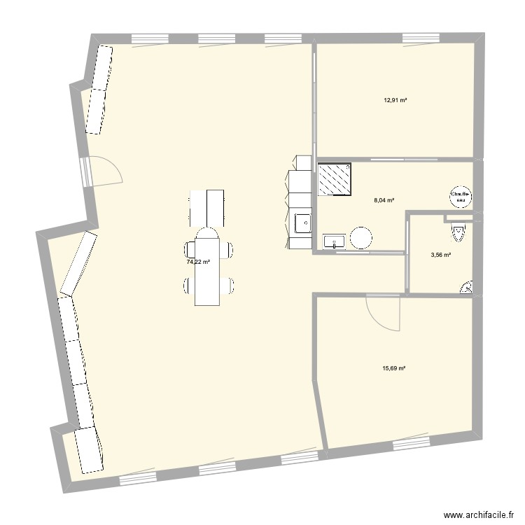 Tounis.v2. Plan de 5 pièces et 114 m2