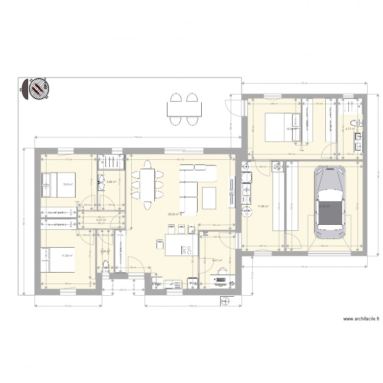 extension garage 4. Plan de 0 pièce et 0 m2