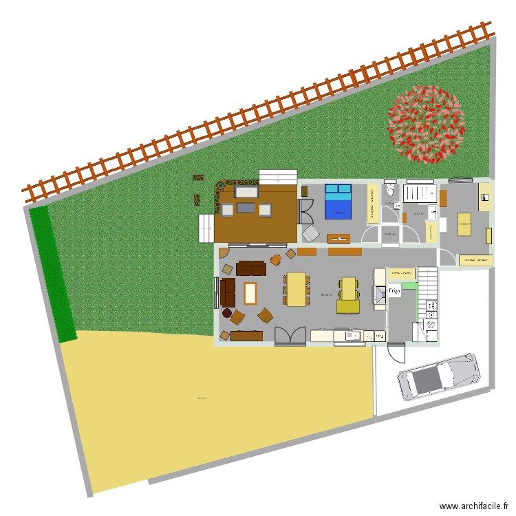 maison Bernica 4 avec jardin. Plan de 6 pièces et 89 m2