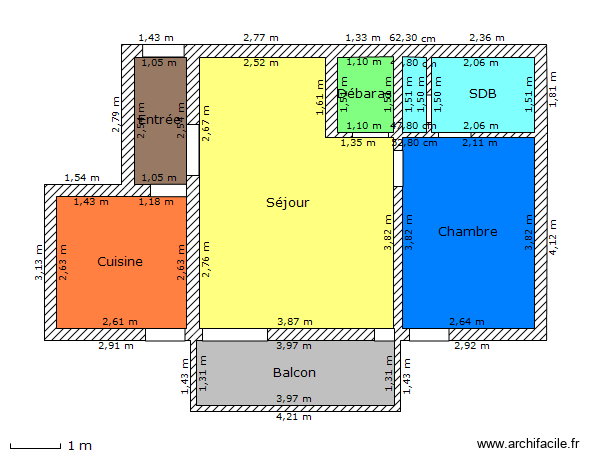 Nicolas. Plan de 8 pièces et 49 m2