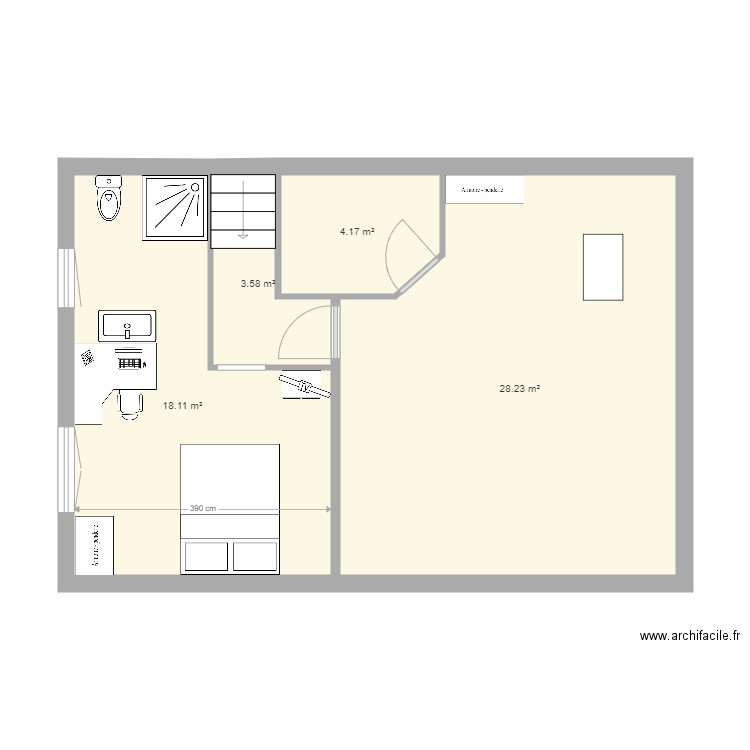 Chambre bas maison modif 1. Plan de 0 pièce et 0 m2