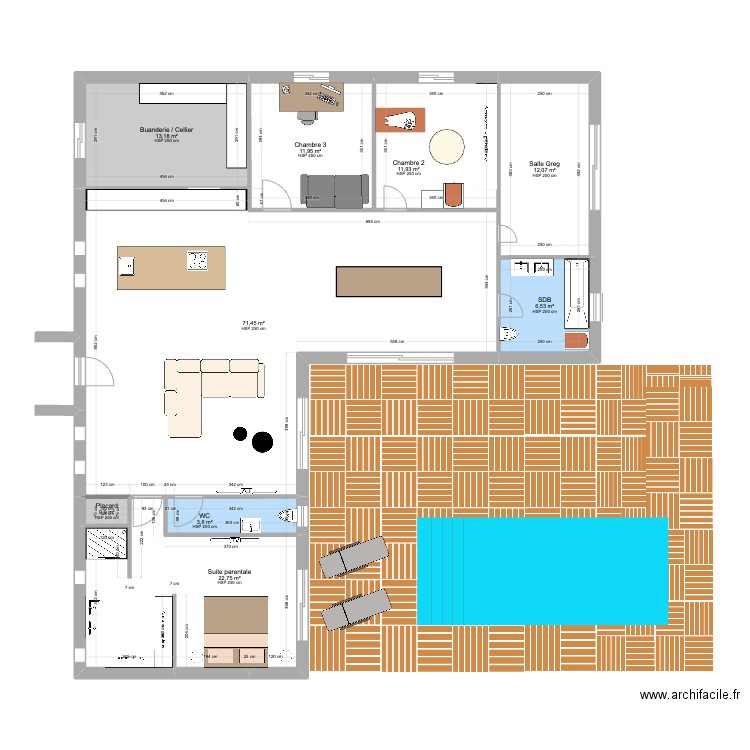 Plan Maison. Plan de 9 pièces et 154 m2